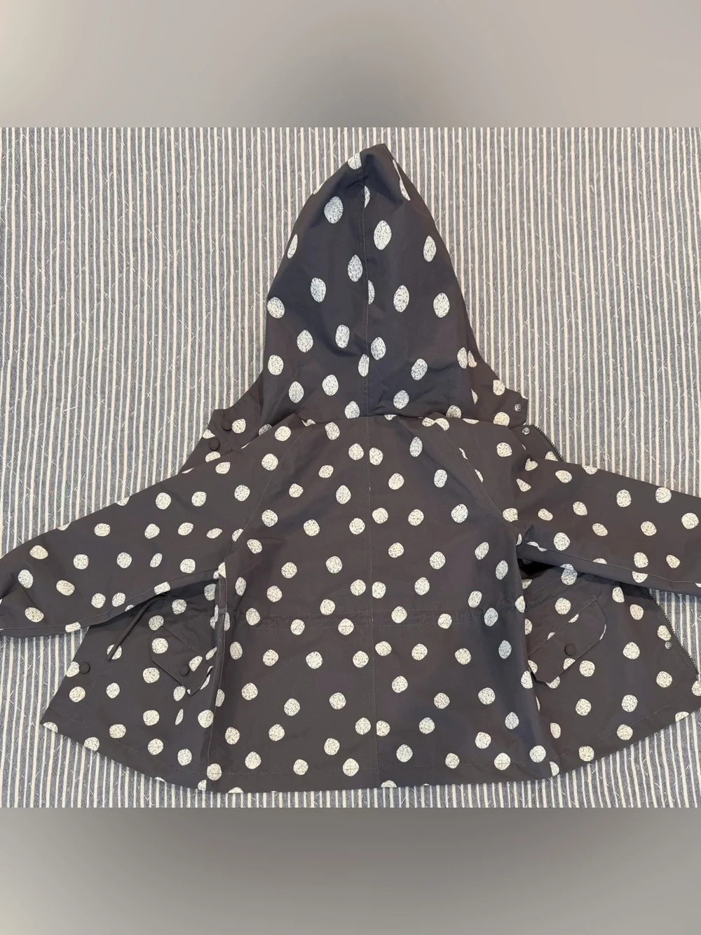 🔥SOLD🔥 Rylee + Cru Girls Outerwear Polka-Dot Raincoat Charcoal Gray
